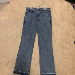 Faherty Denim jeans almost acid wash. High waisted trouser style